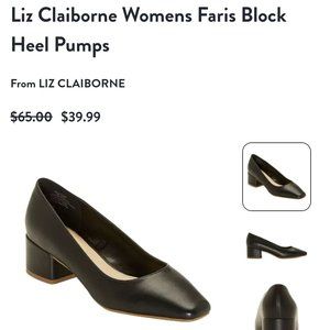 Liz Claiborne Faris block heel pump - black w 7